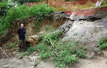 Erosion near Elgin Mills Greenway Trail